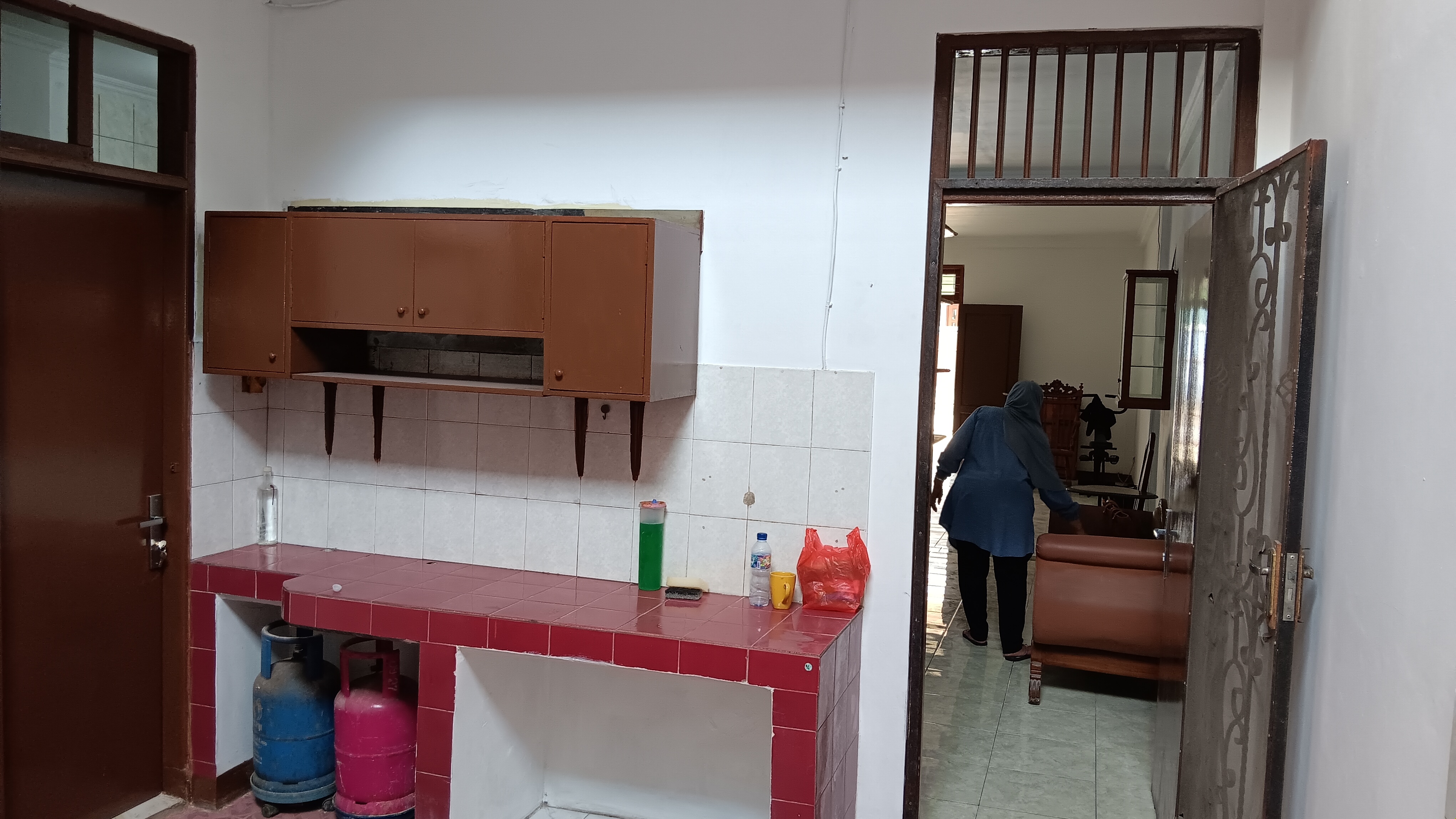 Kitchen with cabinets and gas cooktop